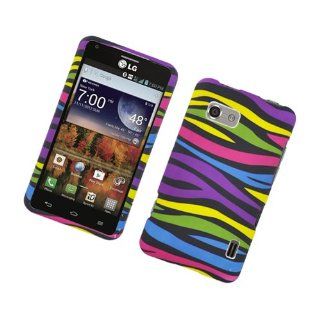 Eagle Cell PILGLS860R159 Stylish Hard Snap On Protective Case for LG Mach LS860   Retail Packaging   Rainbow Zebra Cell Phones & Accessories