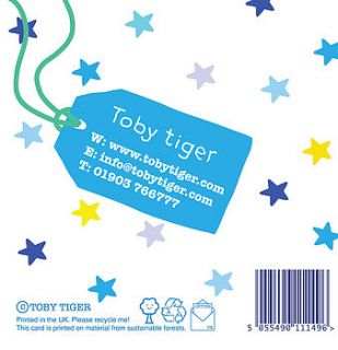 yay new baby boy greetings card by toby tiger