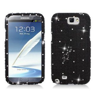 Aimo Wireless SAMNOTE2PCDI161 Bling Brilliance Premium Grade Diamond Case for Samsung Galaxy Note 2 N7100   Retail Packaging   Black Cell Phones & Accessories