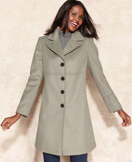 Larry Levine Petite Wool Blend Classic Walker Coat   Coats   Women