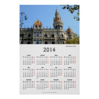 Barcelona 2014 Calendar Poster