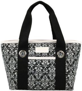 Sachi 11 161 Insulated Fashion Lunch Tote, Black and White Damask Kitchen & Dining