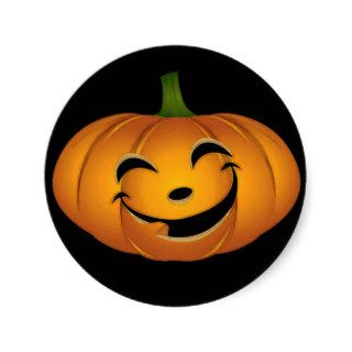 Happy Pumpkin Face for Halloween Fun Stickers
