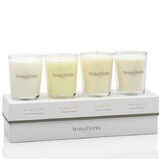 box of four signature range candles by aromaworks