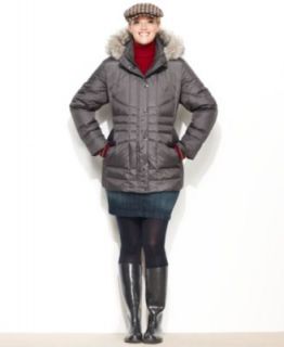 Larry Levine Plus Size Pillow Collar Quilted Puffer   Coats   Women