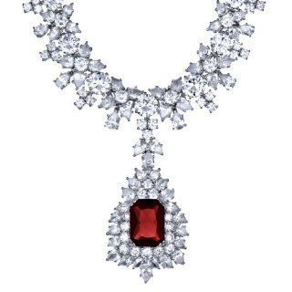 Night at the Oscars CZ Ruby Necklace Emitations Jewelry