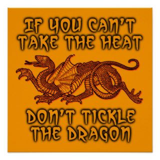 Tickle The Dragon Funny Poster Humor