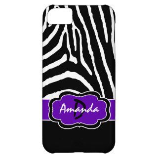 Monogram Black, Purple Zebra Stripe iPhone 5C Case