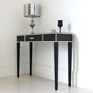 black glass console or dressing table by out there interiors