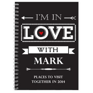 personalised 'in love with' a5 notebook by my 1st years