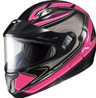 HJC CL Max 2 Zader Bluetooth Ready Modular Snowmobile Helmet with Dual Lens   MC 8 Pink, Medium Automotive
