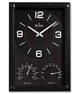 Bulova Black Carbon Fiber Pattern Wall Clock C3732   Watches   Jewelry & Watches