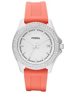 Fossil Womens Retro Traveler Coral Silicone Strap Watch 36mm AM4464   Watches   Jewelry & Watches