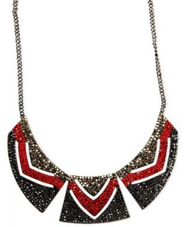 Givenchy Necklace, Hematite Tone Multicolor Crystal Statement Necklace   Fashion Jewelry   Jewelry & Watches
