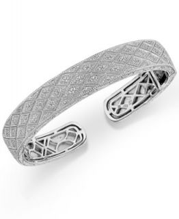 Diamond Bracelet, Sterling Silver Cut Out Diamond Bangle (5/8 ct. t.w.)   Bracelets   Jewelry & Watches