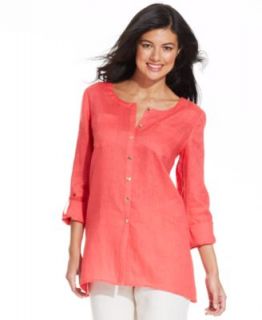 JM Collection Relaxed Fit Button Down Shirt   Tops   Women