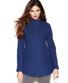 Jones New York Petite Coat, Wool Blend Stand Collar   Coats   Women