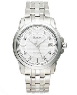 Bulova Mens Precisionist Diamond Accent Stainless Steel Bracelet Watch 43mm 96D118   Watches   Jewelry & Watches
