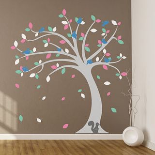 children's tree wall sticker set by oakdene designs