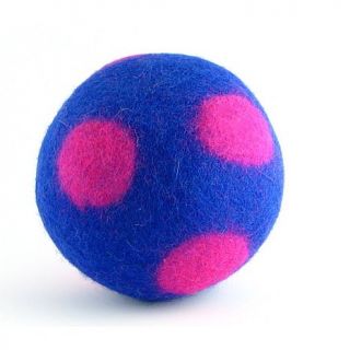 Isabella Cane 100% Wool Dog Toy   Blue and Pink Ball