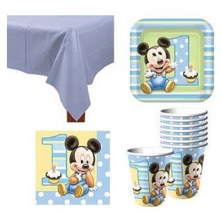Baby Mickey Mouse 1st Birthday Party Pack Supplies for 16 Guests Toys & Games