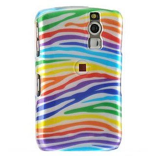 Plastic Protector Case (Rainbow Zebra) for BlackBerry 8330 (White) Cell Phones & Accessories