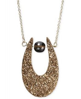 14k Gold Necklace, Bronze Druzy Horseshoe Pendant   Necklaces   Jewelry & Watches