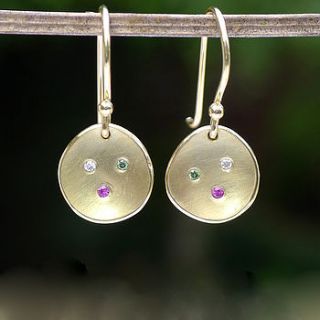 18ct gold earrings with diamonds & sapphires by lilia nash jewellery
