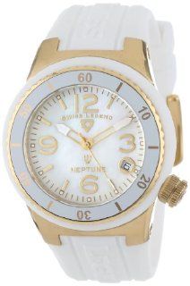 Swiss Legend Women's 11840P YG 02 MOP Neptune White Mother Of Pearl Dial White Silicone Watch Watches