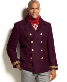Bar III Coat, Carnaby Collection Solid Double Breasted Peacoat   Coats & Jackets   Men