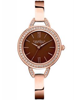 Caravelle New York by Bulova Womens Rose Gold Tone Stainless Steel Bracelet Watch 28mm 44L134   Watches   Jewelry & Watches