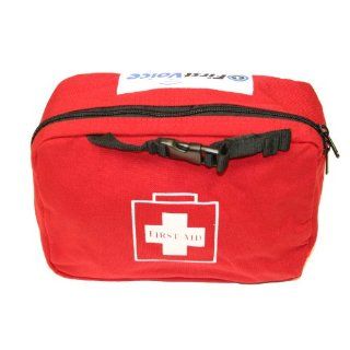 First Voice FAP151b Basic First Aid Bag, Red with White Letter Small Red Bag