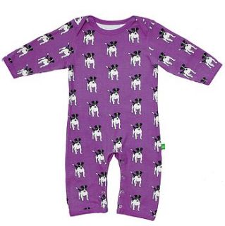 organic jack the dog print playsuit violet by ava and luc