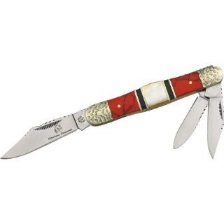 Frost Cutlery & Knives SHS149RED Silver Horse Stoneworks Whittler Pocket Knife with Custom Red Turquoise & Mother of Pearl Handles Sports & Outdoors