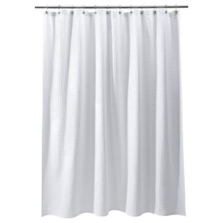 Threshold Waffle Weave Shower Curtain   White