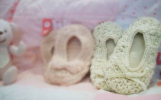 baby girl & little girl knitted slippers by olivia sticks with layla