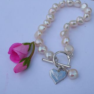 personalised heart pearl bracelet by seahorse