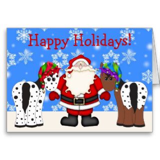 Cute Happy Holiday Horse Christmas Greeting Card