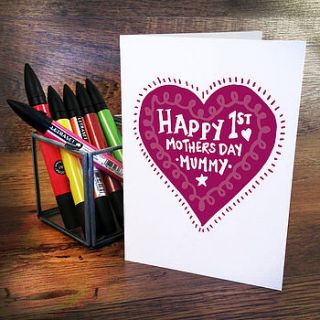happy first mothers day heart card by a is for alphabet