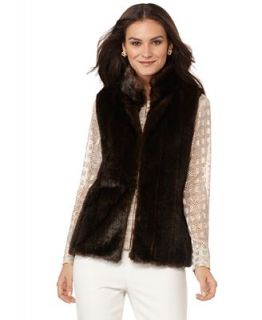 Jones New York Signature Vest, Sleeveless Faux Fur   Coats   Women
