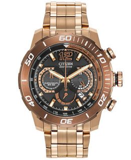 Citizen Mens Chronograph Eco Drive Primo Rose Gold Tone Stainless Steel Bracelet Watch 45mm CA4086 56E   Watches   Jewelry & Watches
