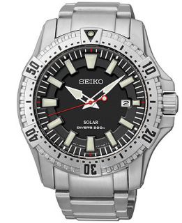 Seiko Mens Solar Dive Stainless Steel Bracelet Watch 45mm SNE279   Watches   Jewelry & Watches