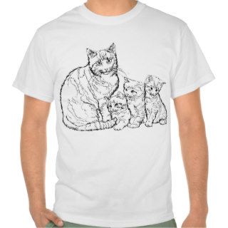 Cute Cat Family T Shirt, Cat Lover Gift Kittens