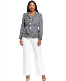 Le Suit Plus Size Two Button Blazer Crepe Pantsuit   Suits & Separates   Plus Sizes
