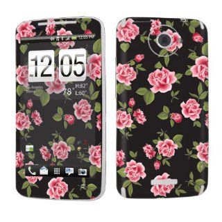 HTC One X AT&T Vinyl Protection Decal Skin Black Rose Garden Cell Phones & Accessories