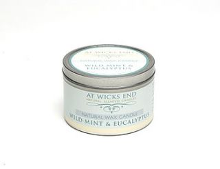 wild mint and eucalyptus natural wax candle by at wicks end