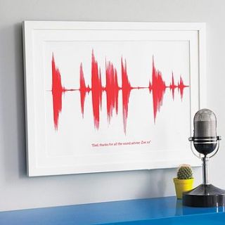 personalised your voice sound wave print by newton and the apple