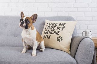 personalised love my dog cushion by tillyanna