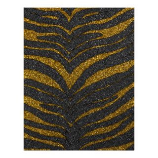 Gold Glitter Zebra Stripes Letterhead Template