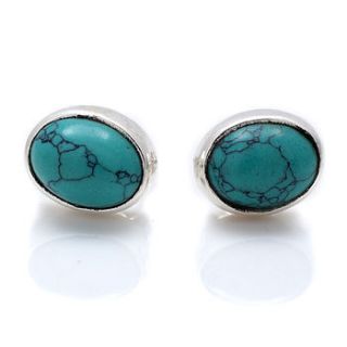 turquoise and silver stud earrings by charlotte's web